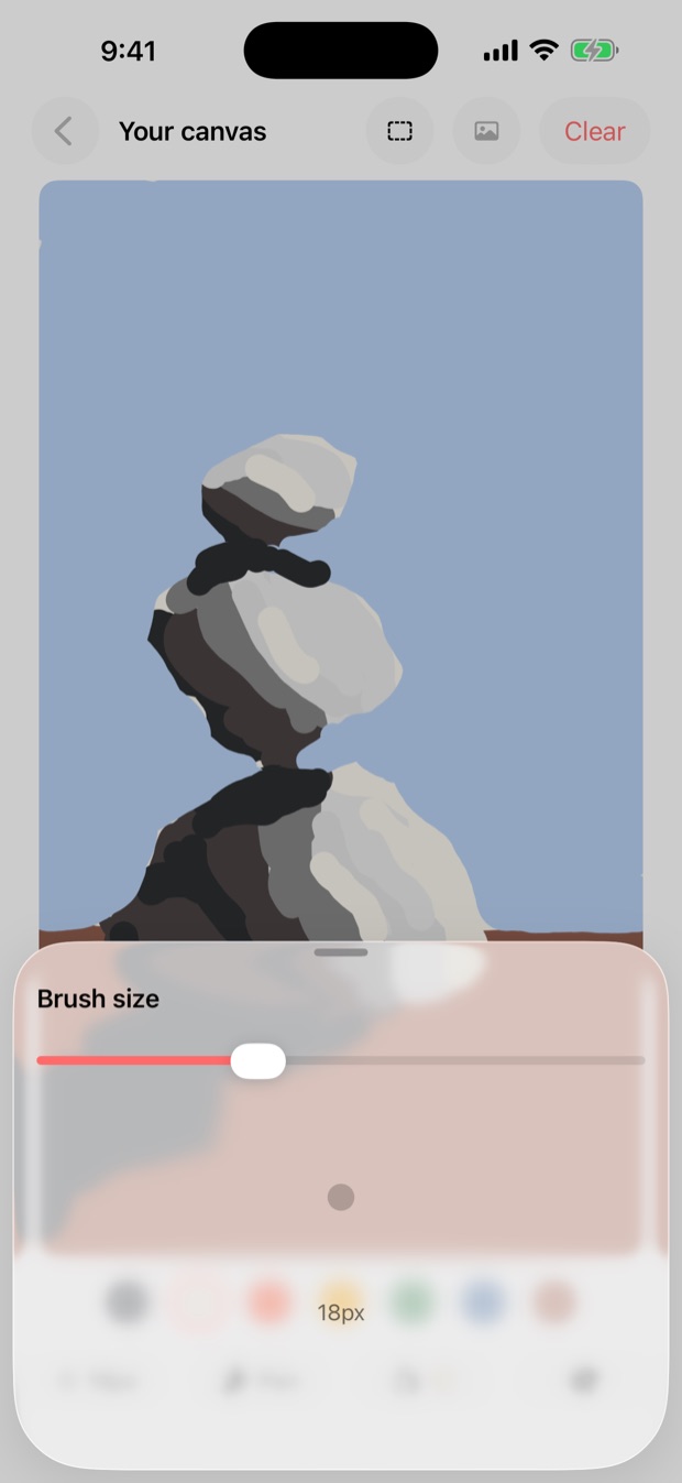 Brush size control