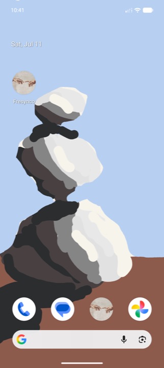 Fresynco live wallpaper on an Android home screen