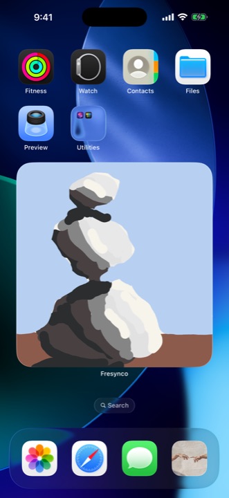 Fresynco widget on an iOS home screen